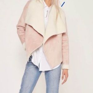MISSGUIDED faux suede waterfall coat